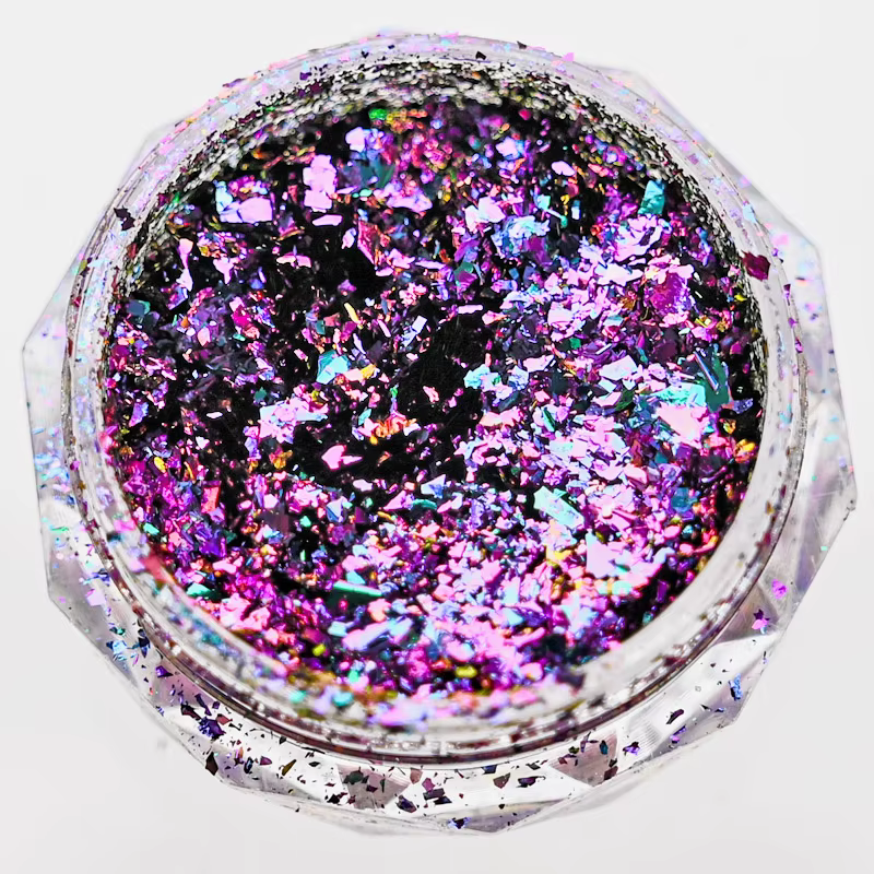1 pot de paillettes pour nail art AURORA Chrome, multi-chrome, caméléon, paon, galaxie, paillettes p
