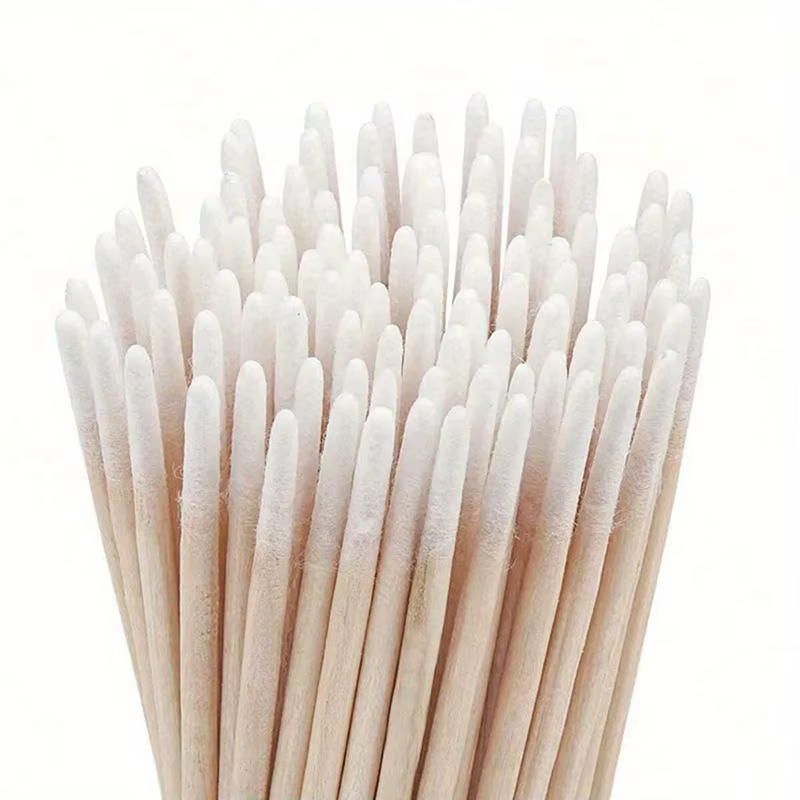 Coton-tige en bois pour ongles, 100 à 500 pièces, bâtons propres, pointe de bourgeon, tête en coton