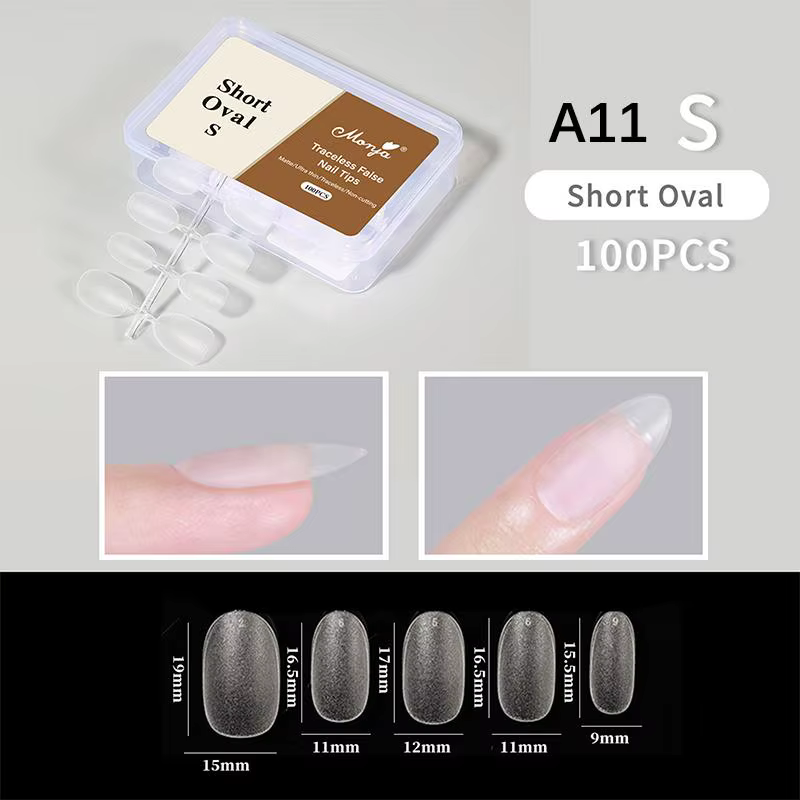 100 faux ongles en gel souple à presser, couvrance totale, application facile pour le nail art à dom