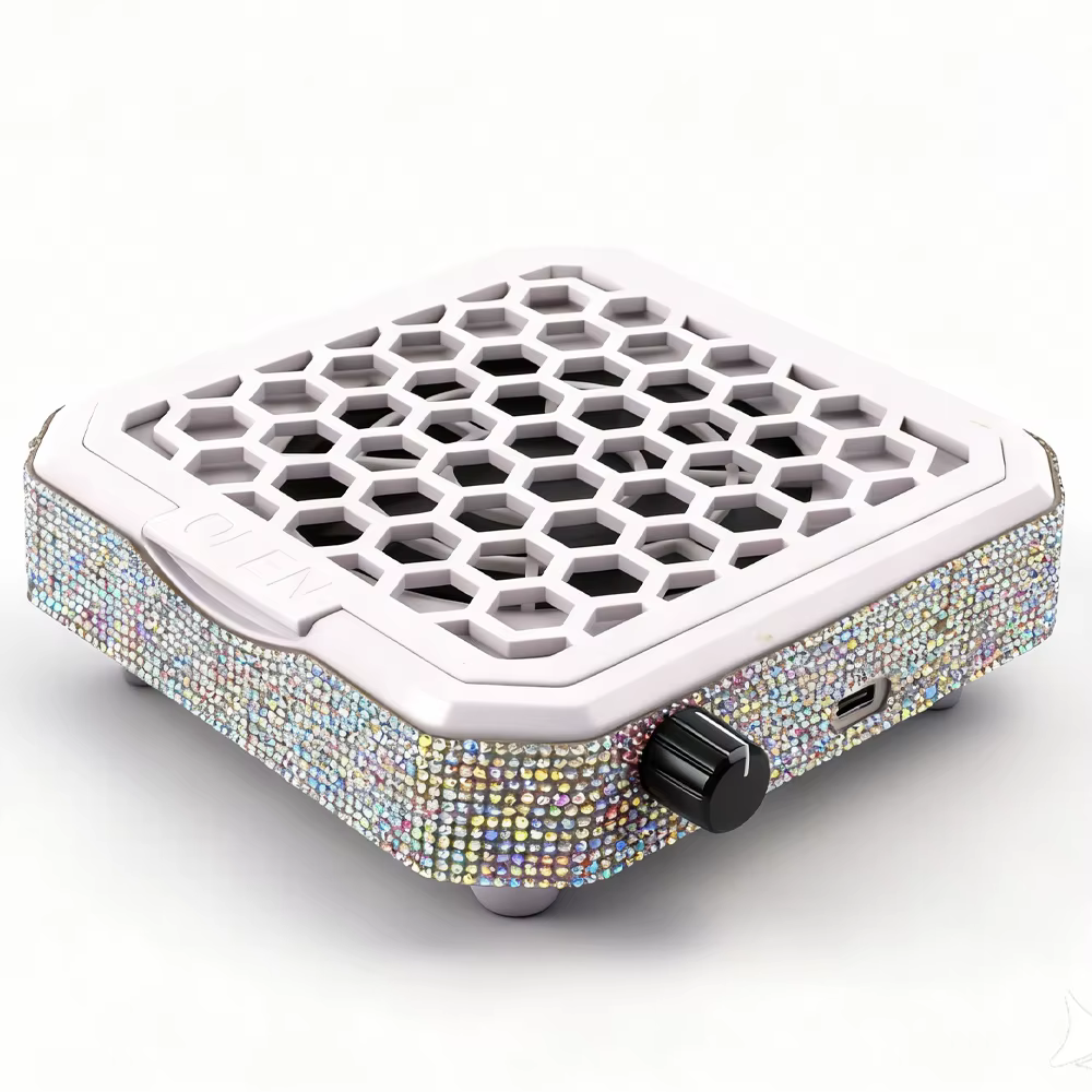 Collecteur de poussière d'ongles avec strass et tampon filtrant, ventilateur d'aspirateur puissant,