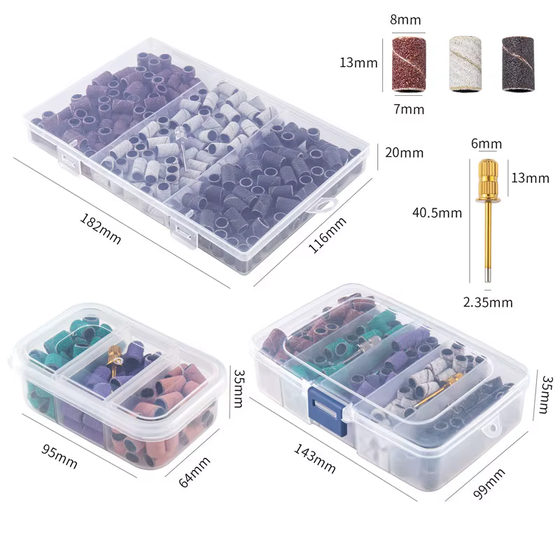 Bandes de ponçage pour ongles en boîte, avec forets à mandrin, pour Machine électrique, broyeur de f