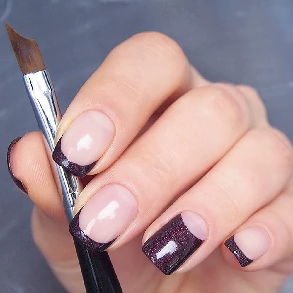 Brosse à ongles à pointe française en forme de demi-lune, Gel UV, peinture acrylique, stylo à dessin