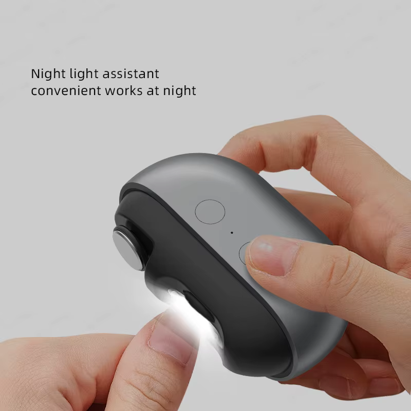 Coupe-ongles et polisseuse électrique 2-en-1 rechargeable par USB, avec lumière LED, outil de manucu