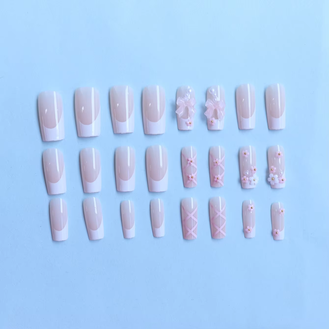 Faux ongles en forme de cercueil, 1 lime à ongles, 1 MSI, 24 pièces, N64.+ 1 lime à ongles + 1 MSI