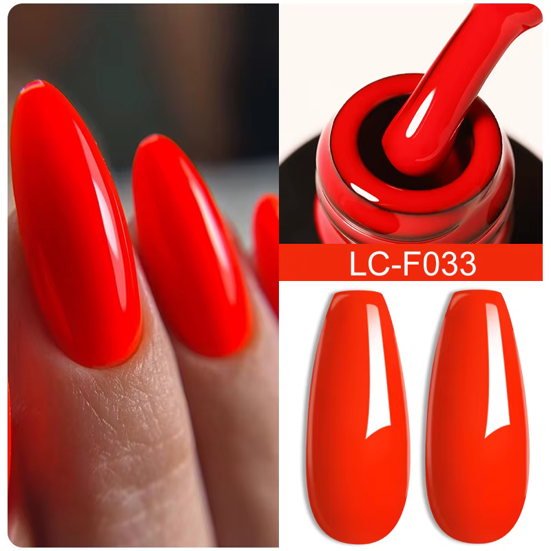 LILYCUTE vernis à ongles Gel Fluorescent Orange rouge néon couleur vive série d'été tremper pour man
