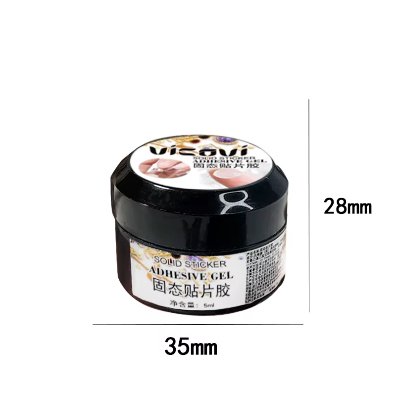 Colle Gel solide pour faux ongles, 1 pot, faux pointes en acrylique transparent, presse sur Poly con