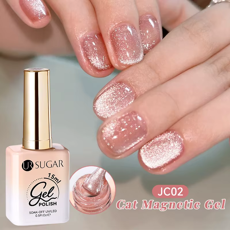 UR SUGAR 15ml gelée rose chat Gel magnétique vernis à ongles paillettes glace tremper céramique UV G
