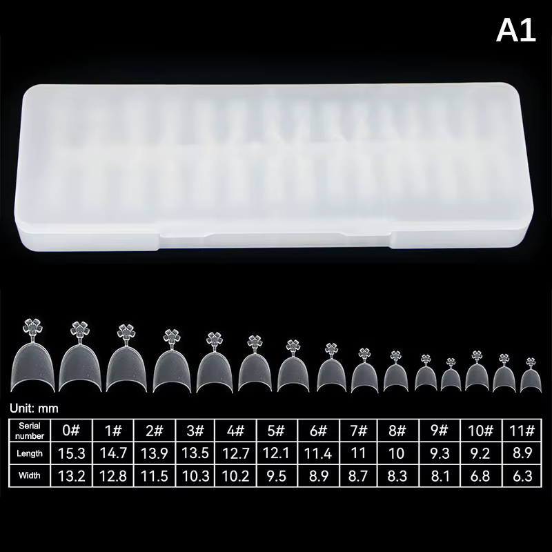 Faux ongles transparents Super D Arc longs, pointes de Gel à couverture complète, Capsule d'art des