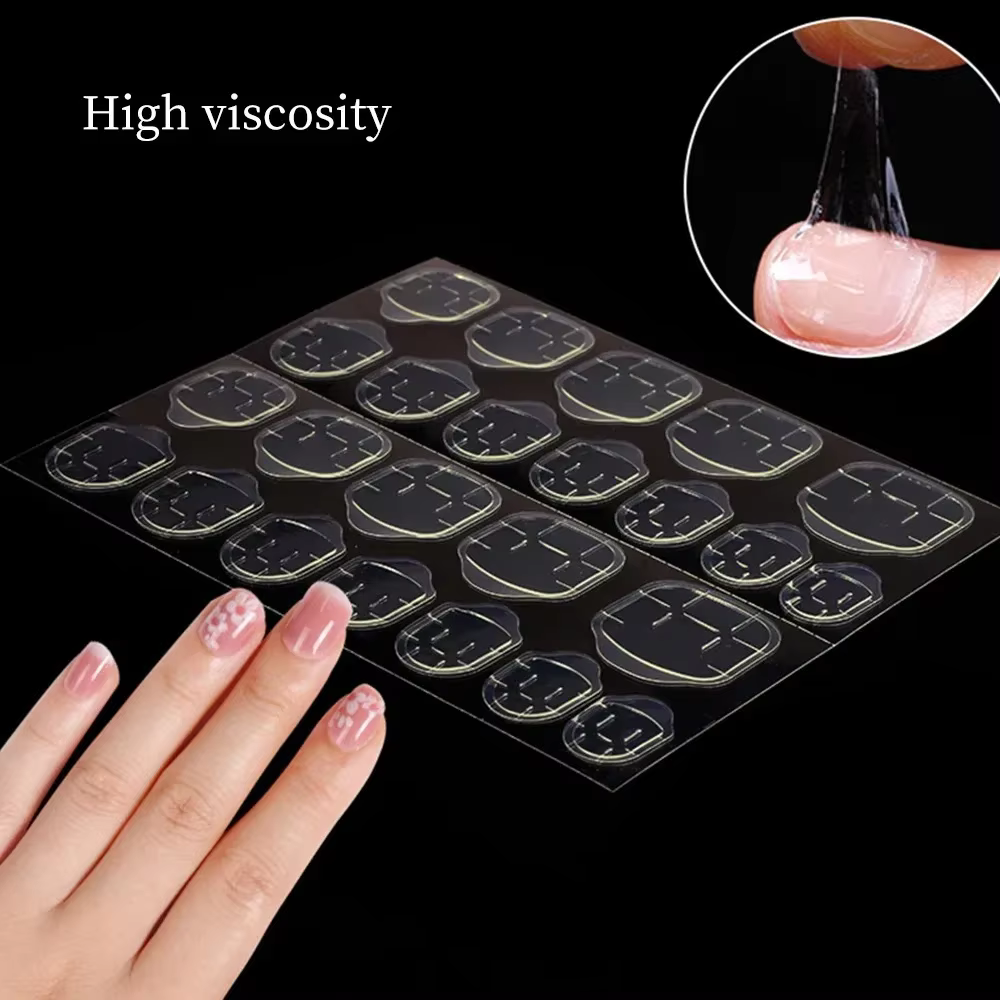 Bâton de gelée pour ongles, adhésif Double face Transparent sans trace, colle Invisible, feuille adh
