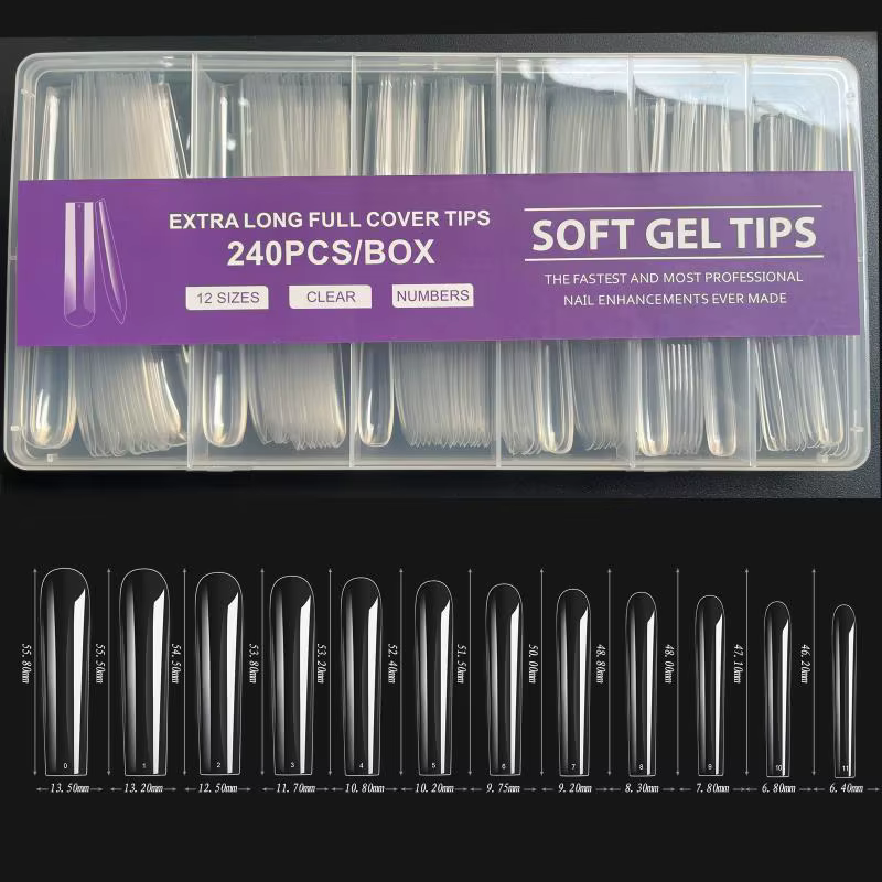 Kit d'extension d'ongles facile – 240 formes à double gabarit en 15 tailles, pas besoin de colle ni