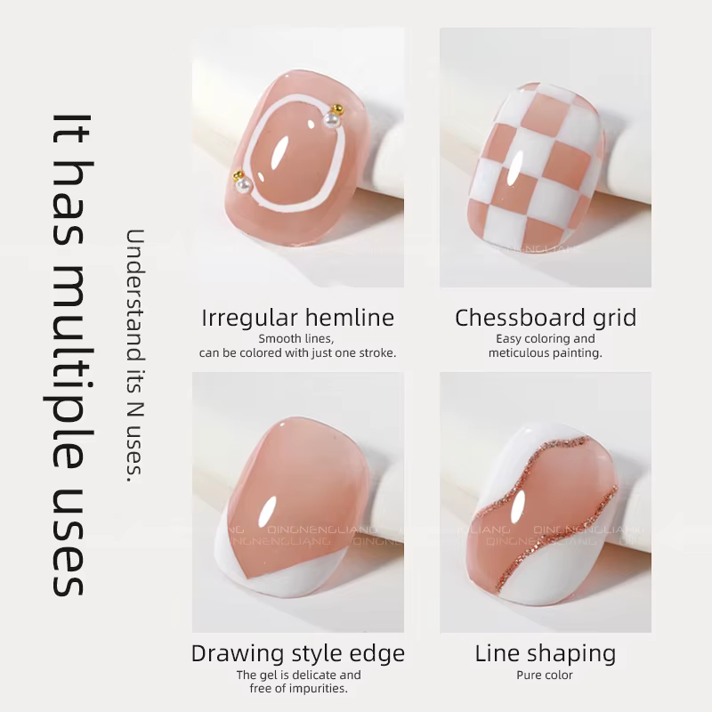 Verhéritage à ongles gel UV/LED, 7ml, blanc, noir, semi-continu