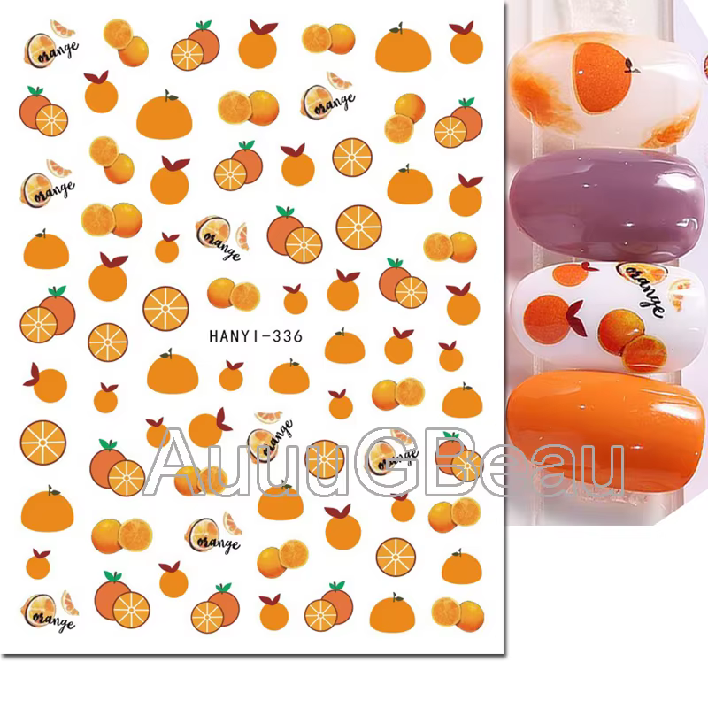 Décalcomanies 3D pour Nail Art, Autocollants Adhésifs, Palmier Tropical, Feuilles, Fleurs, Fruits, D