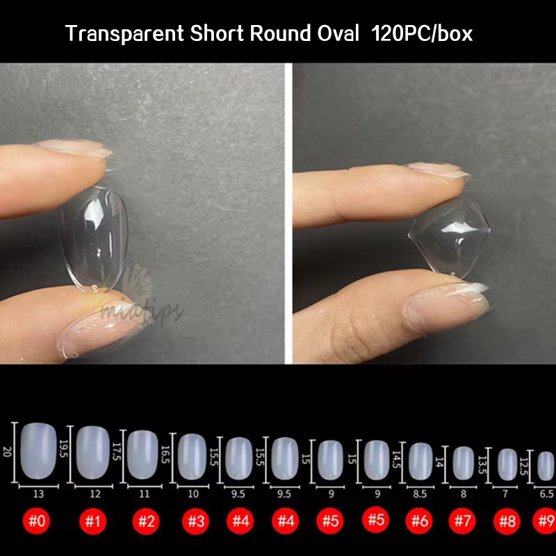 120 pièces pointes d'ongles de canard pour Extension faux ongles en acrylique transparent 12 tailles