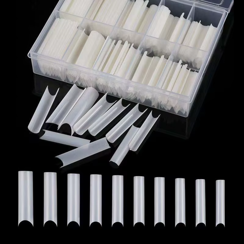 200/240 pièces XXL carré presse sur faux ongles conseils C incurvé droit acrylique Extra Long clair 