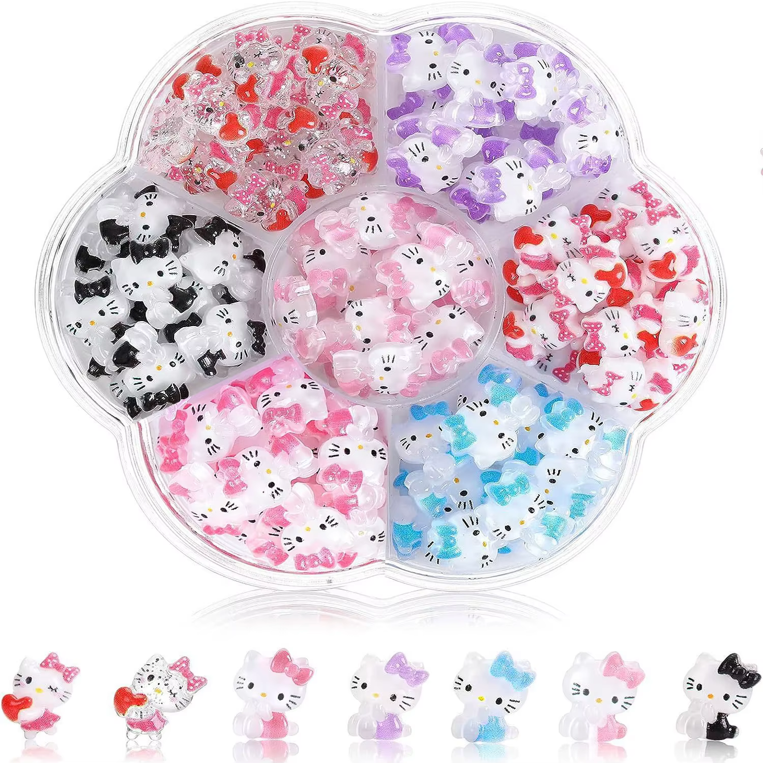 70 pièces/50 pièces Sanrio Hello Kitty Kawaii dessin animé Kuromi Nail Art breloques Kit 3D ongles s