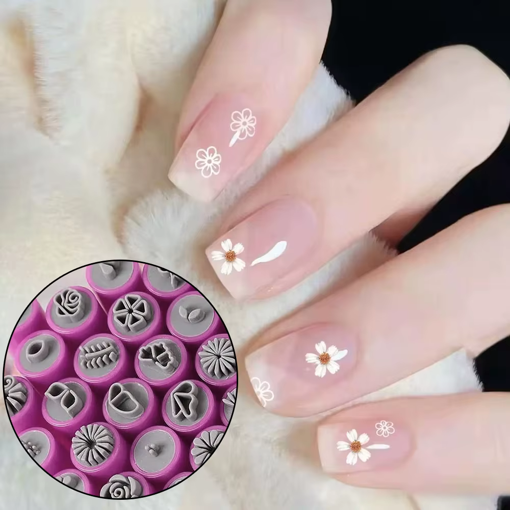 3/4/5/6/10 pièces professionnel Chic Nail Art timbre rose stylo ensemble 9D marguerite/étoile/papill