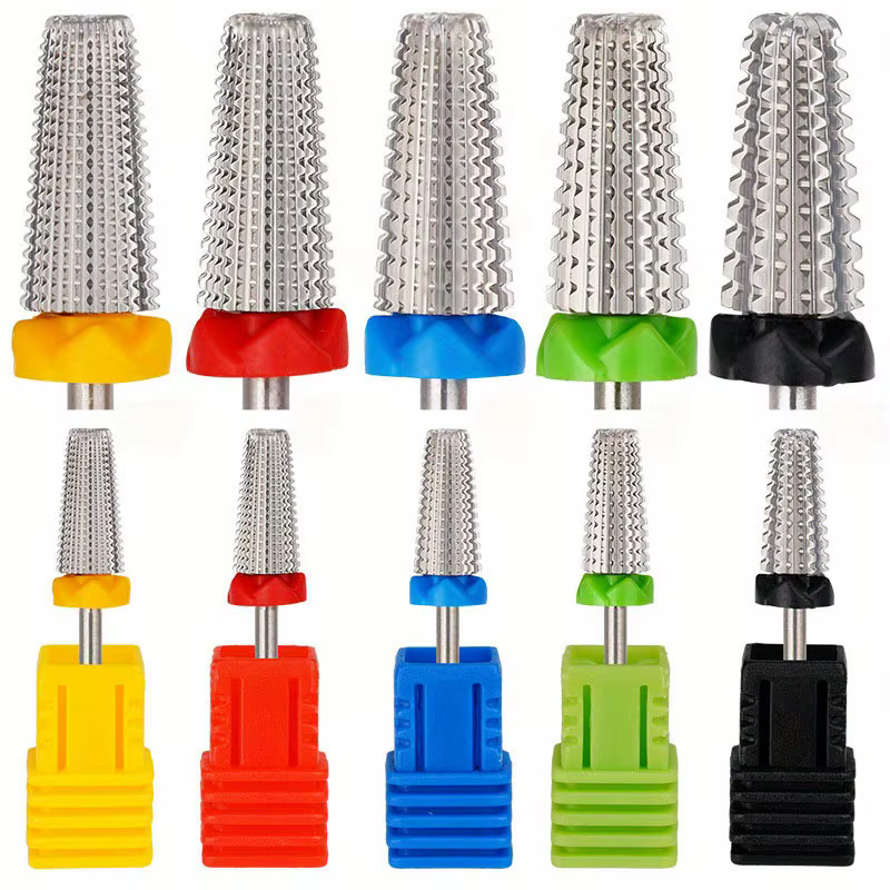 Foret à ongles en céramique 5 en 1, pour perceuse électrique, fraise à tige de 3/32 pouces, retrait 