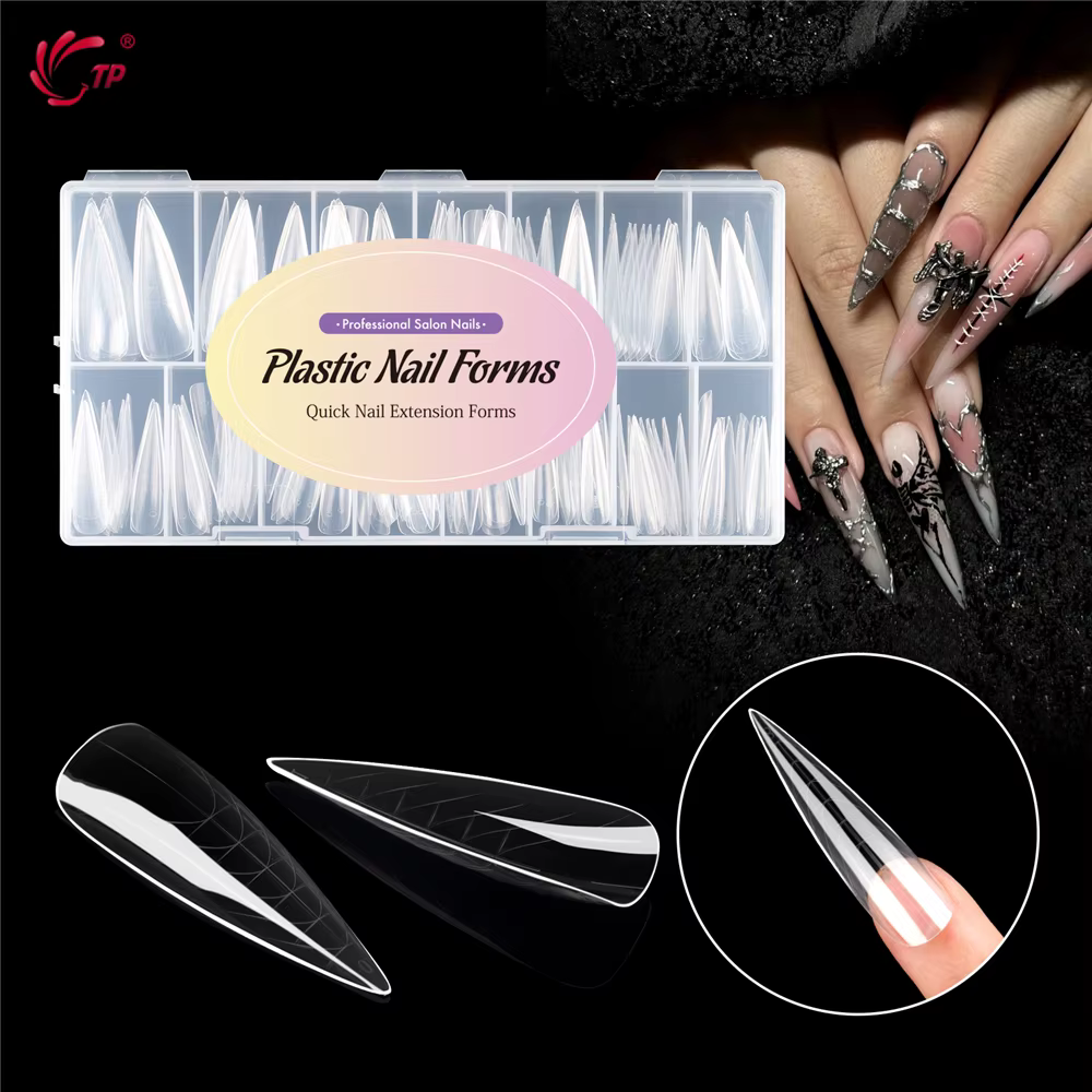 TP 75 pièces/150 pièces Stiletto double forme ongles acrylique construction rapide Gel moule couvert