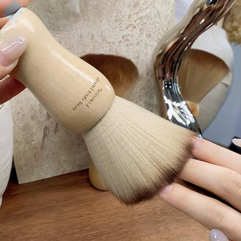 Professionnel moelleux ongles Art brosse ronde manche en bois nettoyage de la poussière brosse de ma