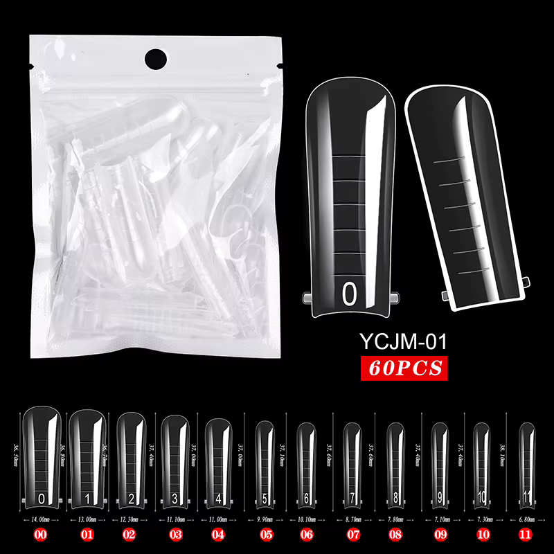 60/120 pièces/boîte ongles doubles formes réutilisables ongles transparents Capsule moule Gel ongles