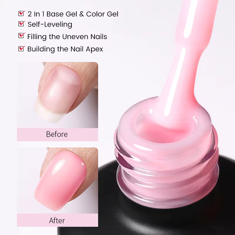 BORN PRETTY vernis à ongles Gel à Base de caoutchouc rose laiteux paillettes 15ml vernis Semi-Perman