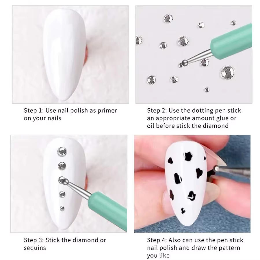 Outils de pointage pour Nail Art à double extrémité, avec 10 tailles différentes pour le pointage, l
