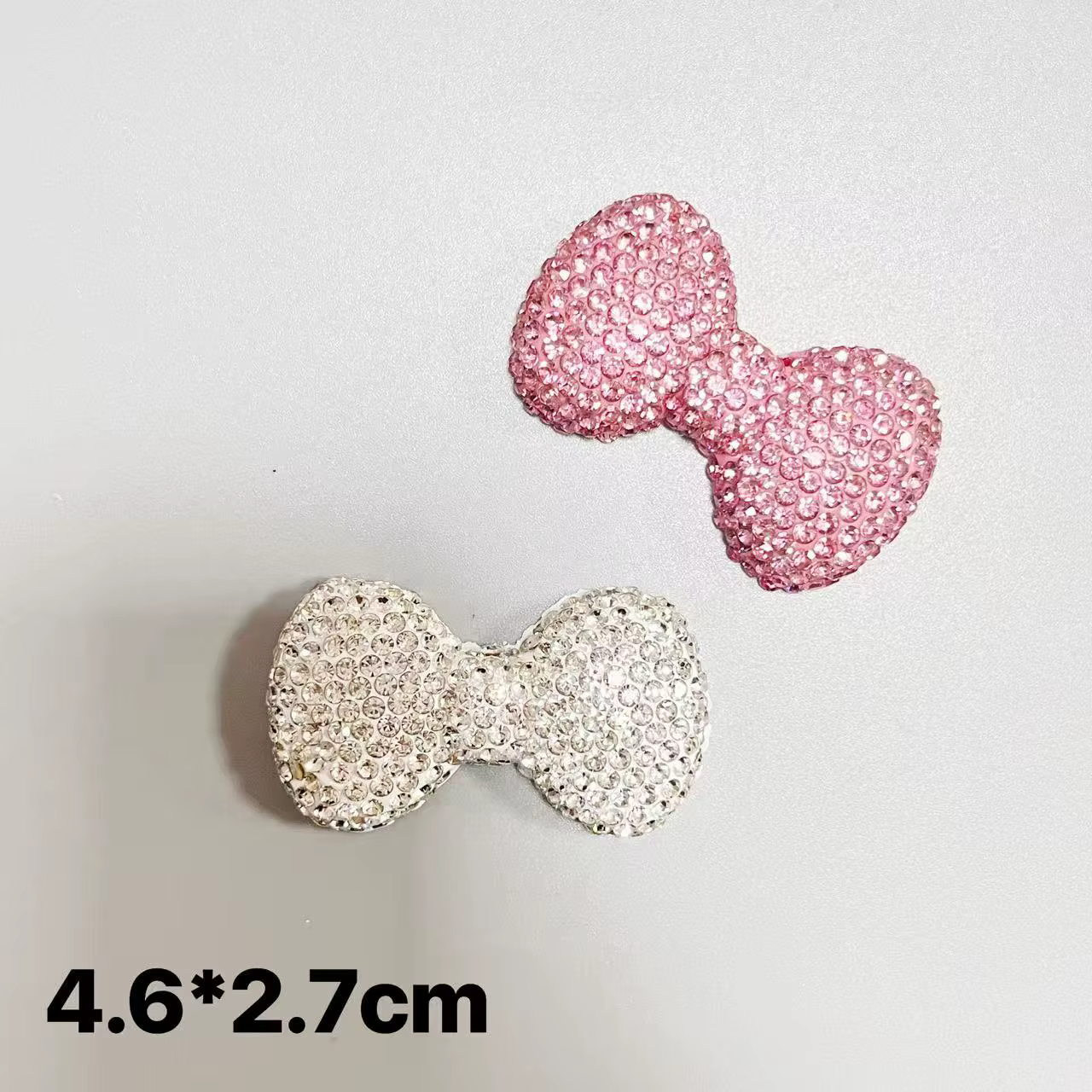 2 pièces de luxe Kawaii Rose blanc rouge grande taille résine AB couleur dos plat arc indésirable co