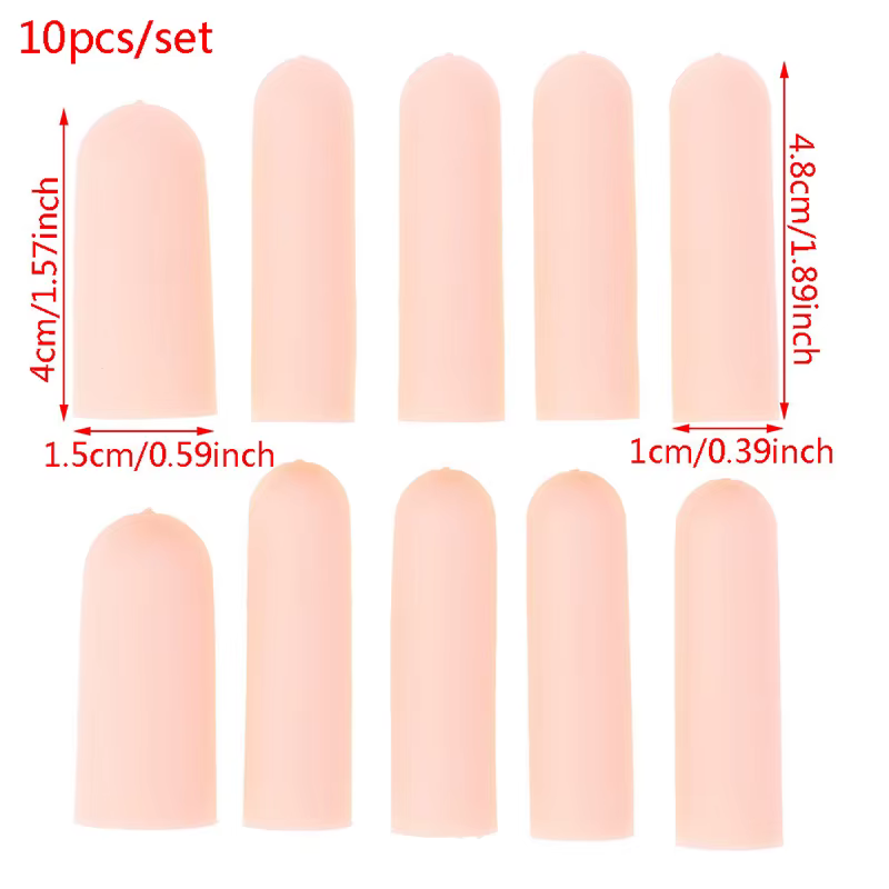 10 pièces Silicone doigtier Gel protège-doigts attelle de doigts gants de soutien pour la protection