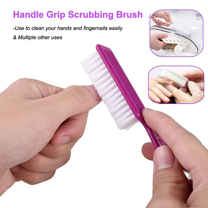 Brosse de nettoyage pour ongles, couleur, poignée en plastique, brosse multifonctionnelle, nettoyage