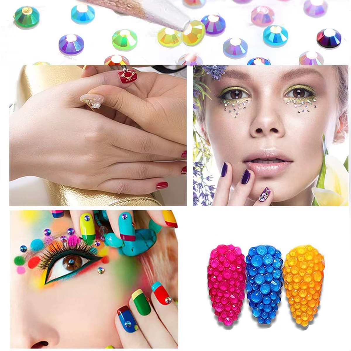 12000 pièces/boîte strass Nail Art, 15 couleurs 3mm strass à ongles ronds plats, accessoires décorat