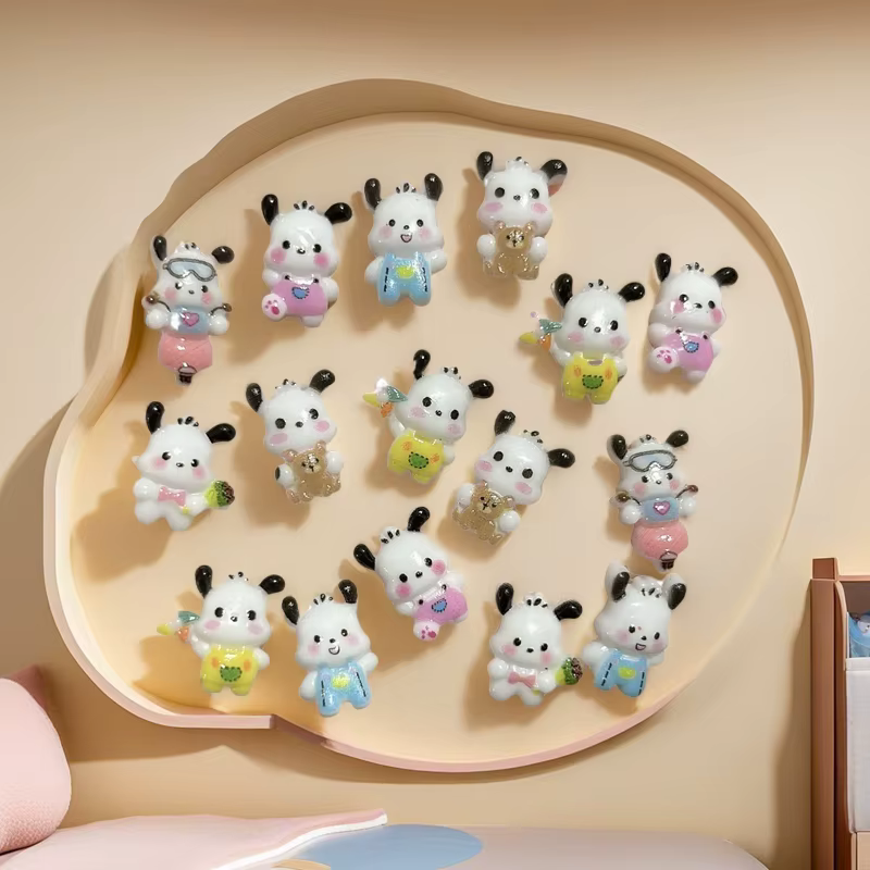 100 pièces nouveau Patch chiot résine ongles breloques mignon dessin animé chien bricolage Nail Art