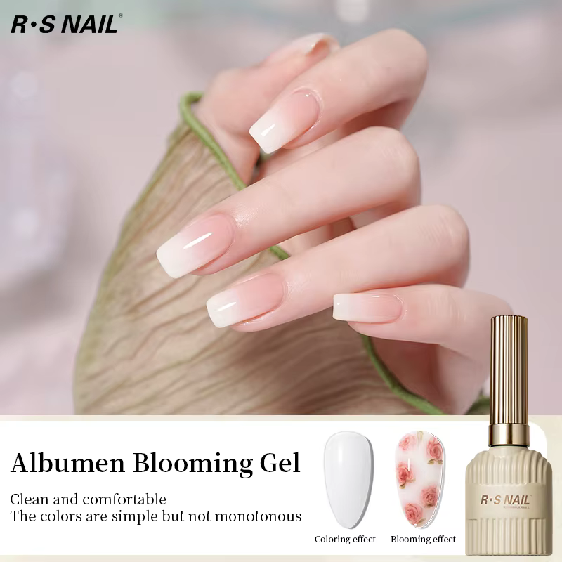RSNAIL 10g Gel de Nail Art Effet Marbre Blanc Dégradé, Vernis à Ongles Semi-Permanent UV LED Soak Of