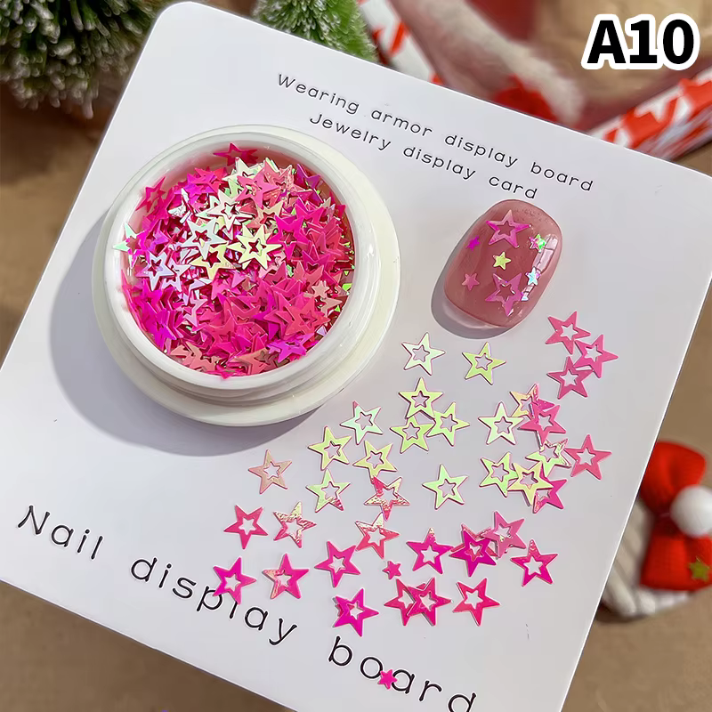 Mini étoile scintillante pour ongles, 1mm, pentagramme scintillant, décoration d'ongles, Design de S