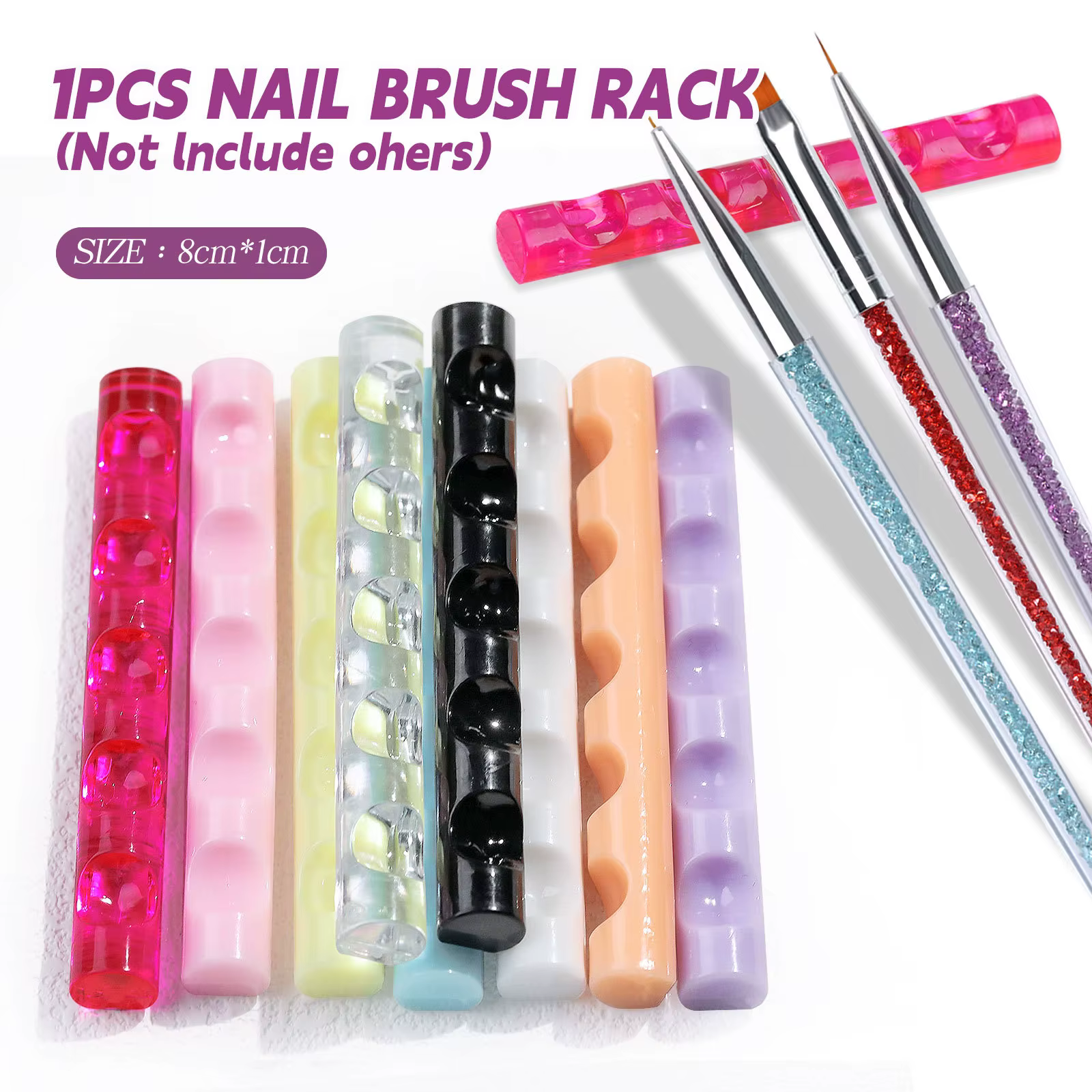 Étagère pour brosse à ongles transparente en acrylique, 5 grilles, Mini support Portable pour stylo 