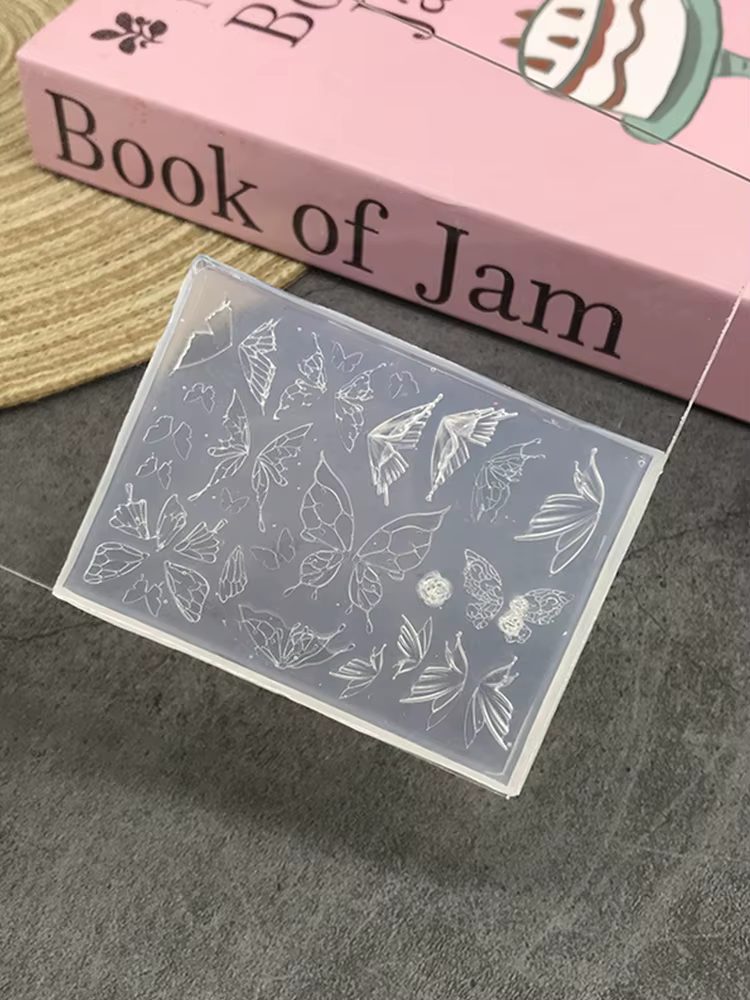 Moule à ongles en Silicone, bouton papillon de dessin animé, serrure à clé, accessoires de décoratio