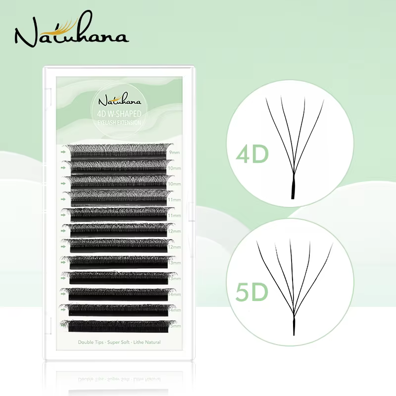 NATUHANA Extensions de cils en forme de W 4D 5D Volume ventilateurs de Volume préfabriqués cils en f