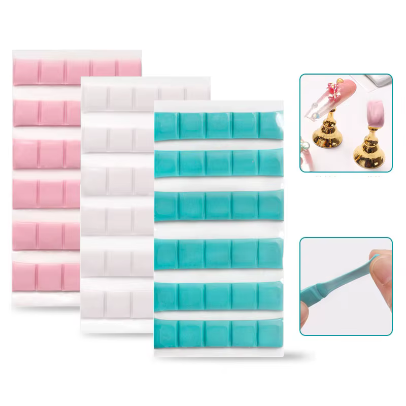 Bâton d'argile à colle adhésive pour ongles, 1 paquet, support de pointes, présentoir de manucure, f