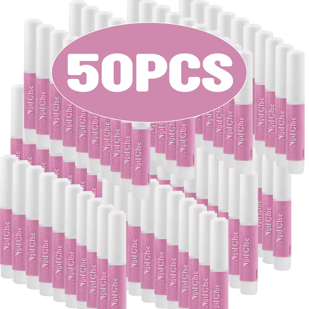 50 pièces colle à ongles pour ongles acryliques, colle pour pointes d'ongles colle professionnelle p