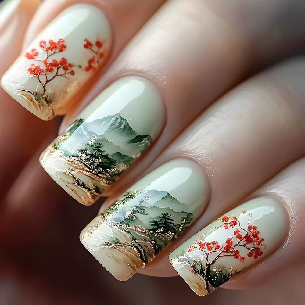 Patchs pour ongles dégradés noirs et rouges, avec colle gelée, rayures à paillettes simples français