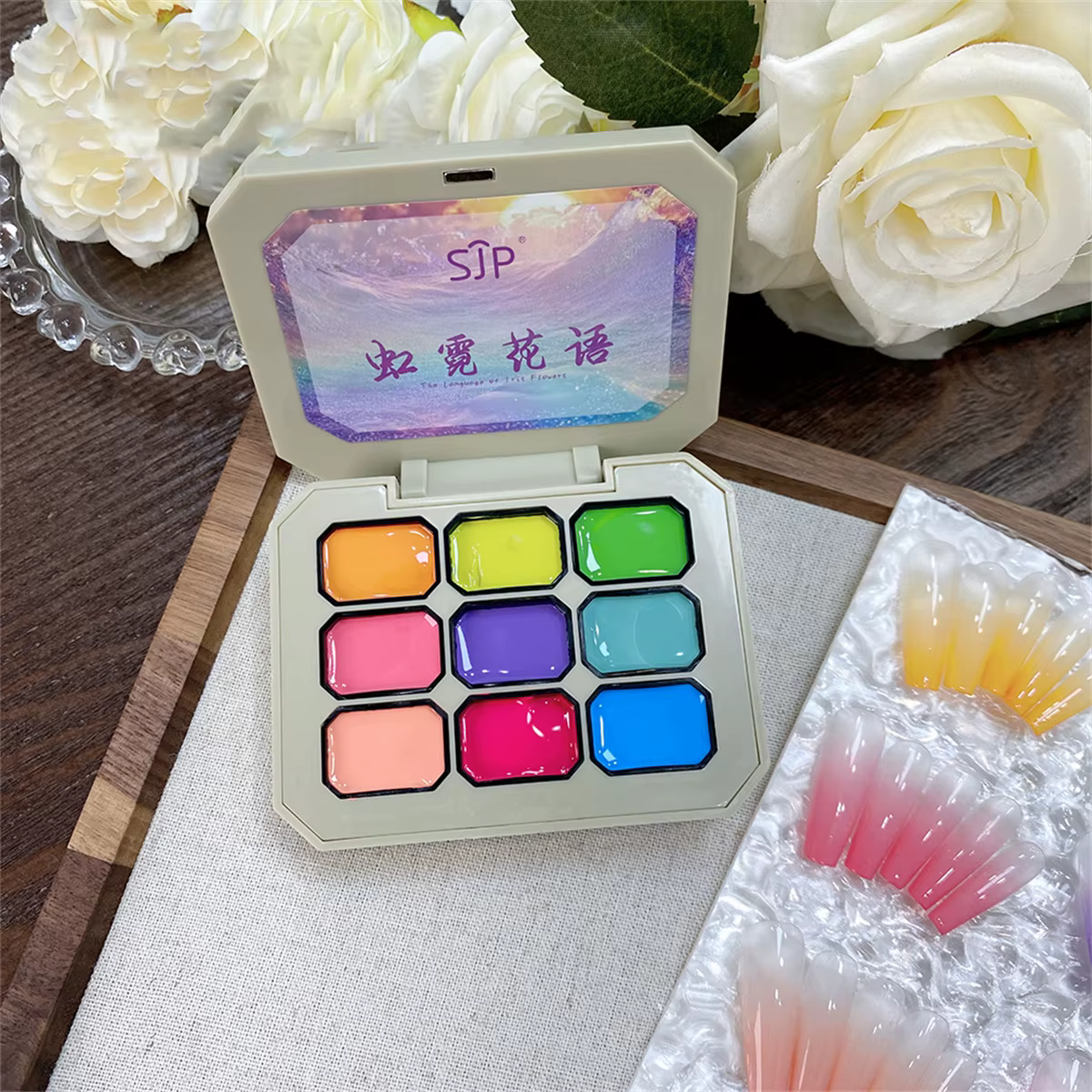 1pc Sjp 9 couleurs solide vernis à ongles pat gel peinture dégradé brillant gel nail art création dé