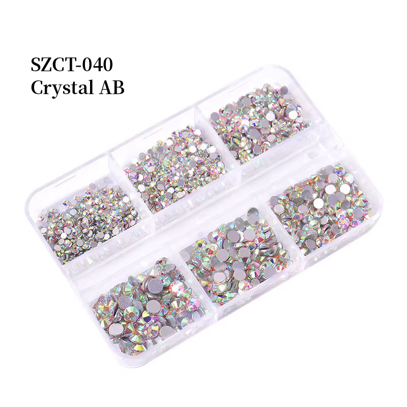 6 grilles SS6-20 taille mixte rose Bronze argent Flatback strass gemmes diamants clignotants 3D Nail