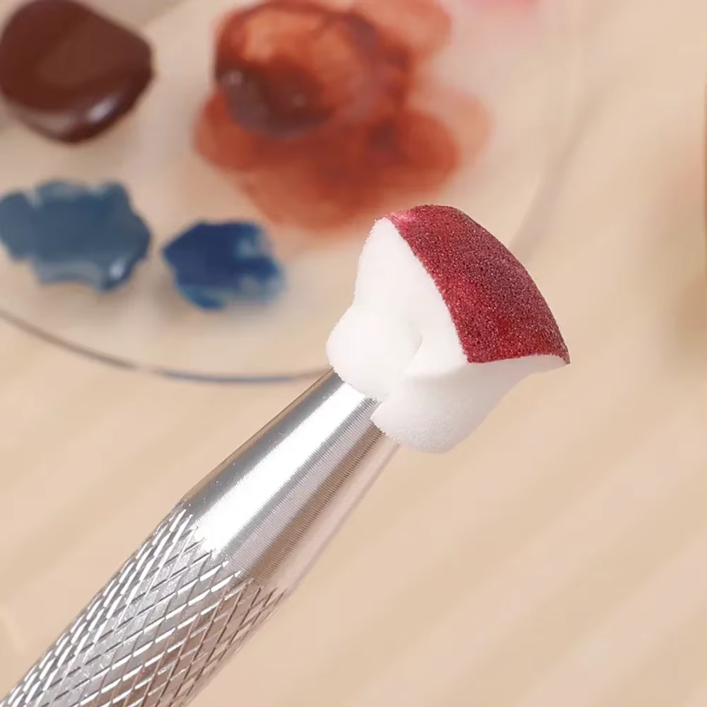 Mini éponge carrée pour Nail Art, avec 4 griffes, ensemble de pinces métalliques, éponges polyvalent