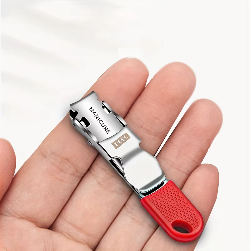 Mini coupe-ongles pliable et Portable en acier inoxydable, avec porte-clés, outil de pédicure pratiq