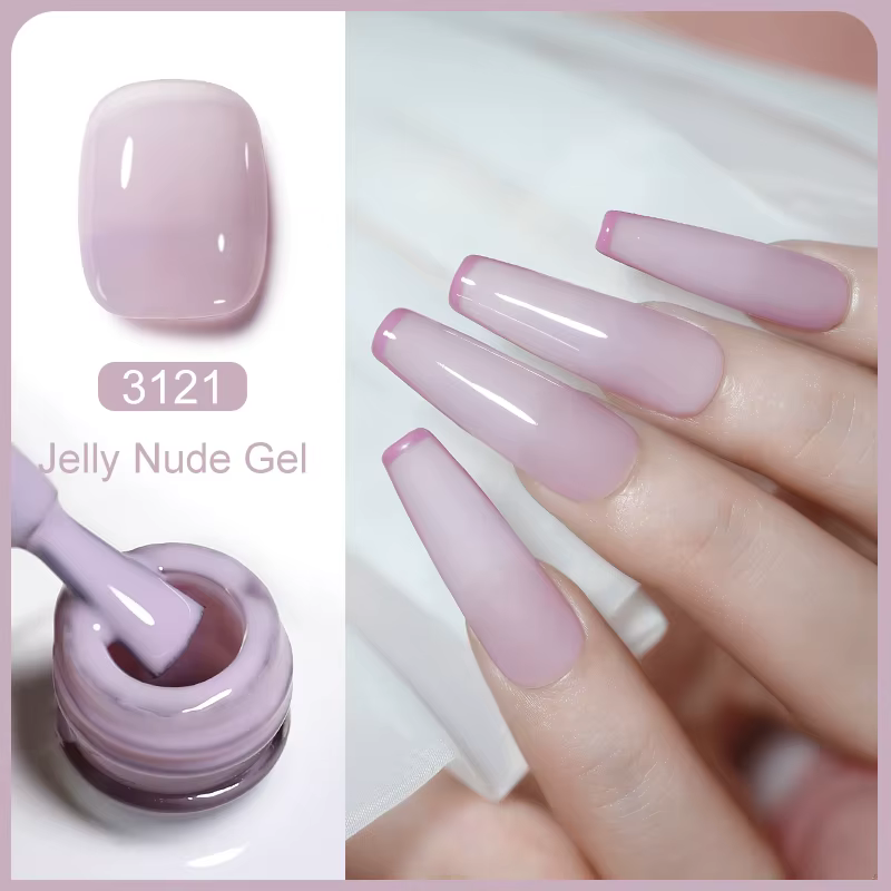 Clou Beaute Transparent français Gel vernis translucide nu rose rouge gelée verre blanc laiteux vern