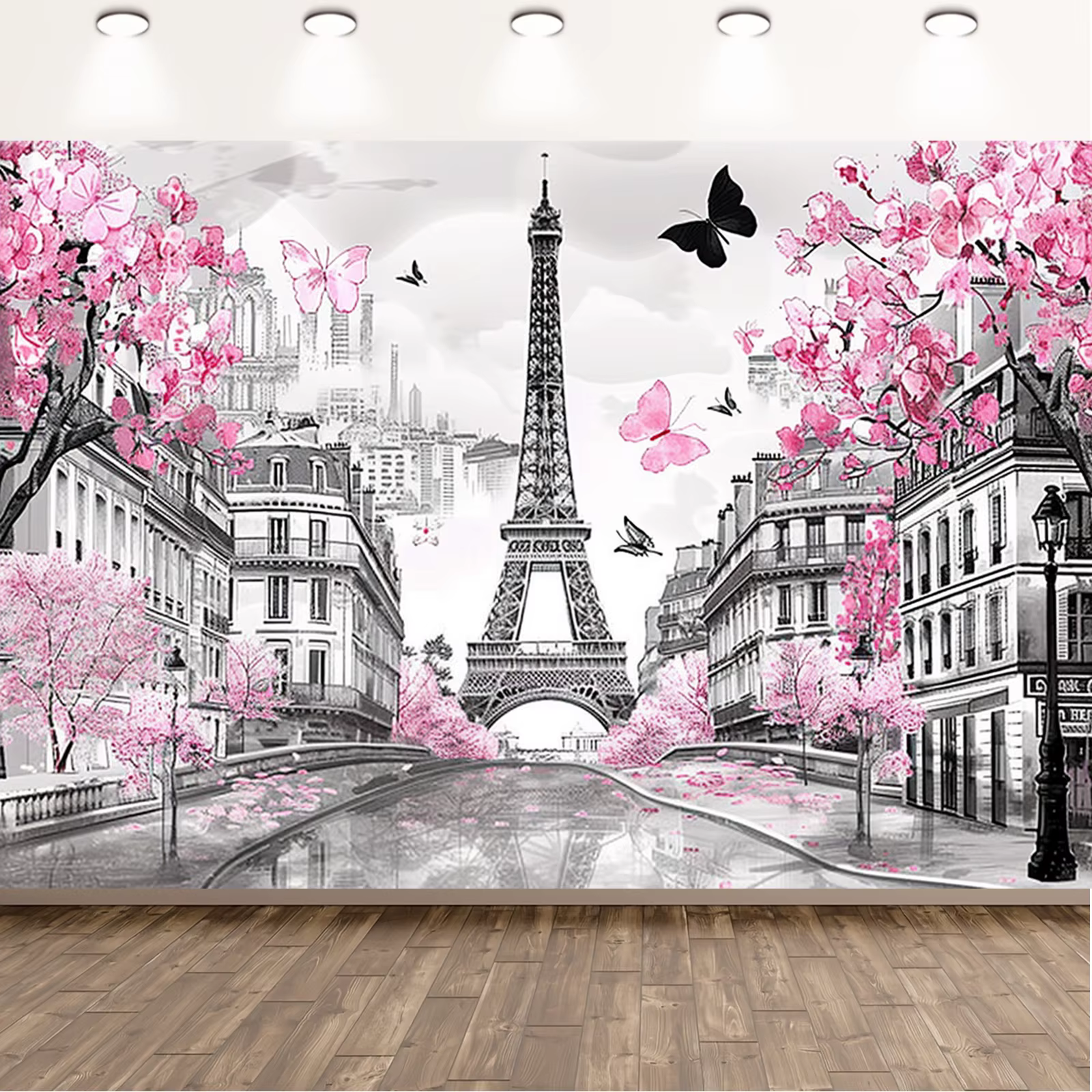 Bannière de fond Paris Tour Eiffel, adaptée au pendaison de crémaillère, anniversaire et diverses fê