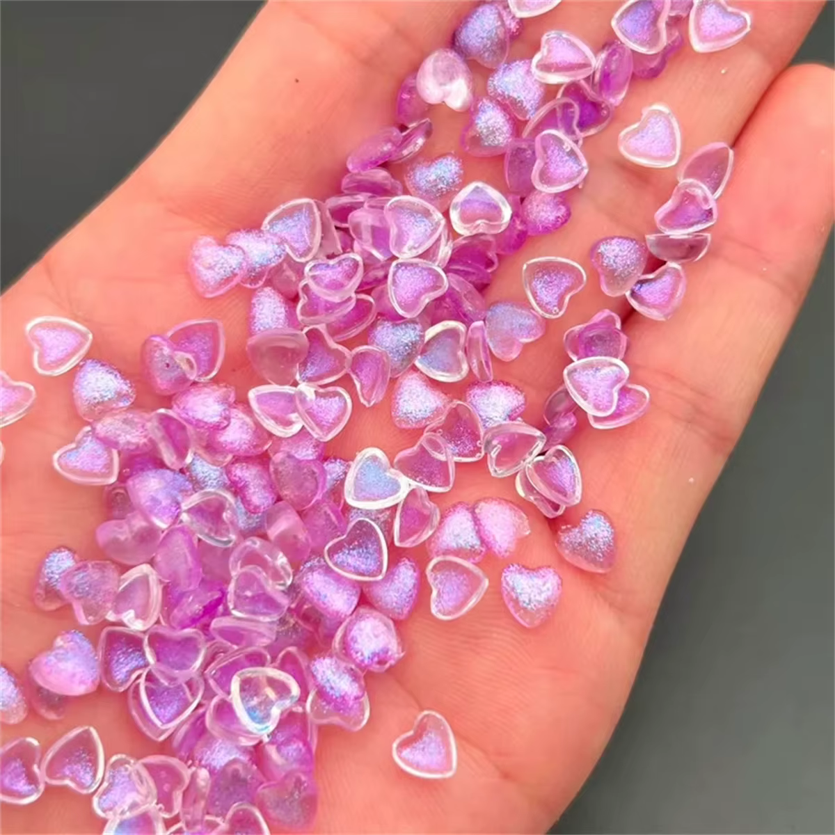 Breloques japonaises en forme de cœur pour nail art, 50 pièces, accessoires en résine, dessin animé,