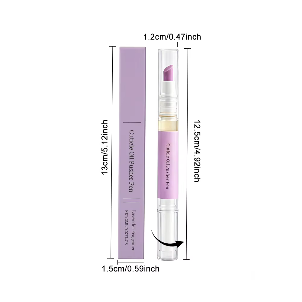 Stylo à Huile pour Cuticules Lavande & Rose 2-en-1 : Soin Hydratant et Réparateur des Ongles, Repous