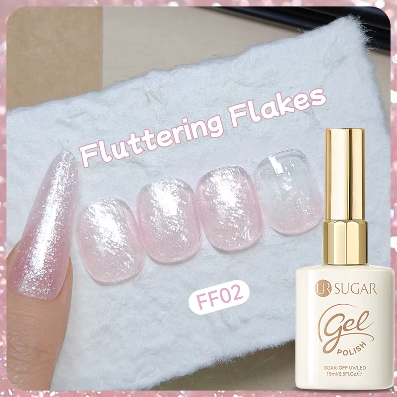 UR SUGAR 15ml Vernis Gel Semi-Permanent Effet Paillettes Scintillantes UV/LED Soak Off pour Manucure