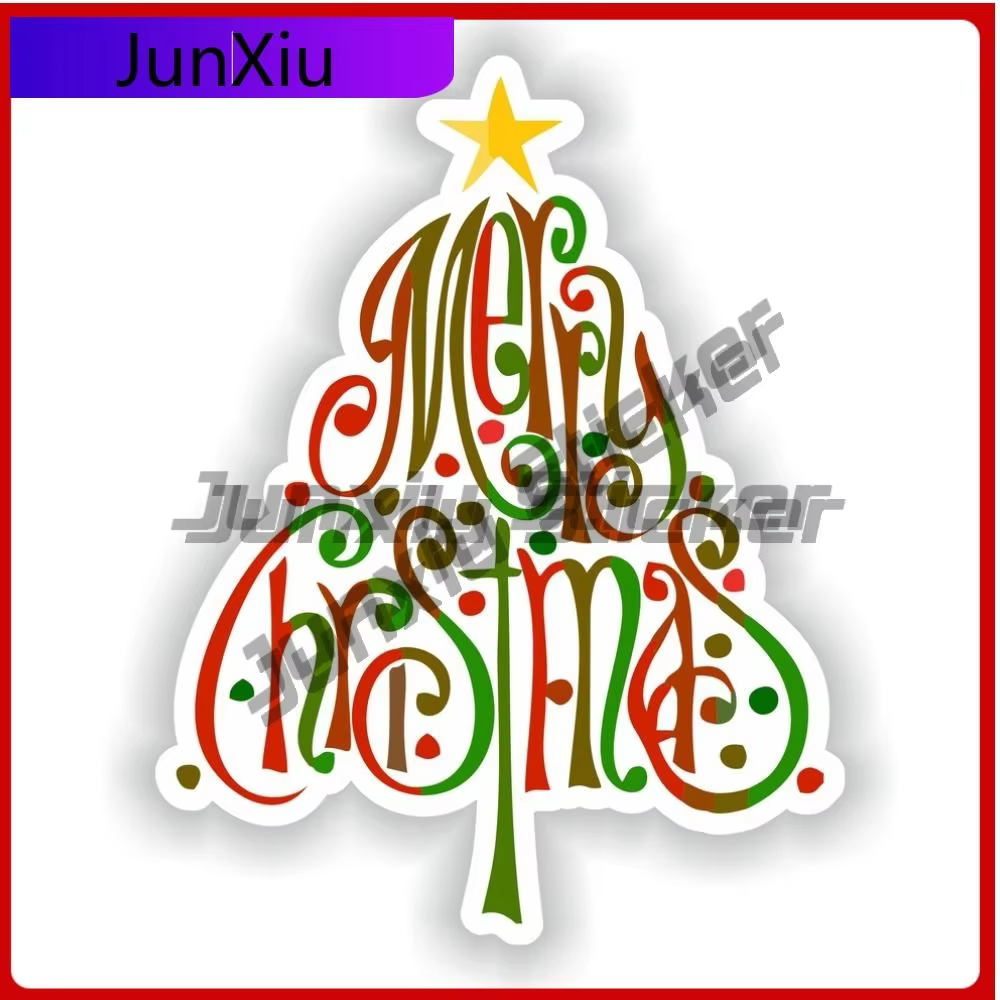 Joyeux arbre de noël vinyle photos autocollants Suv autocollants et décalcomanies sur mesure décorat