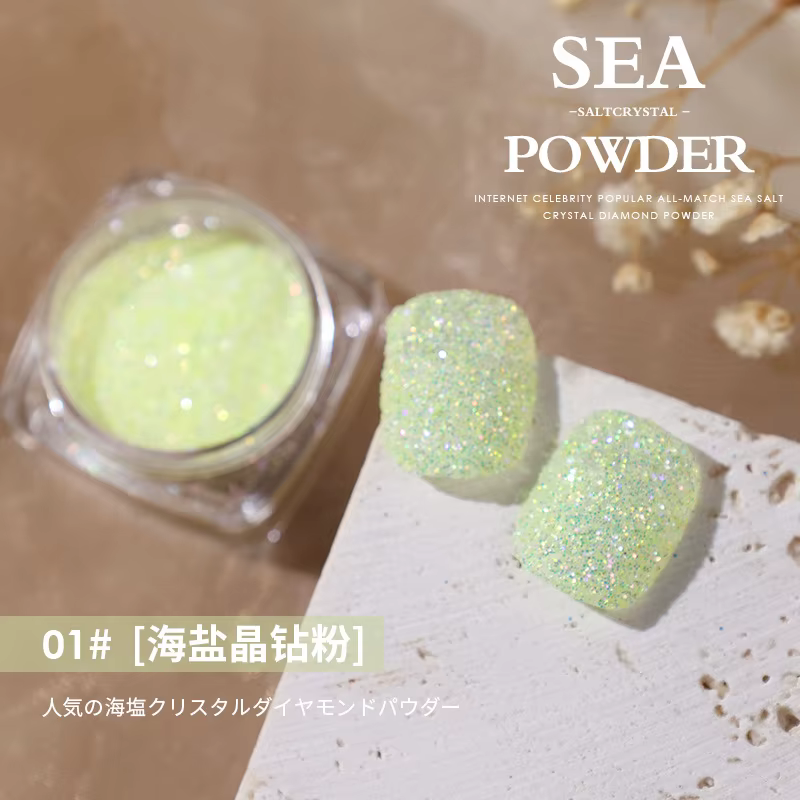 Poudre à paillettes pour ongles, brillant, irisé, argent, noir, sucre, couleur blanche, vernis Gel U